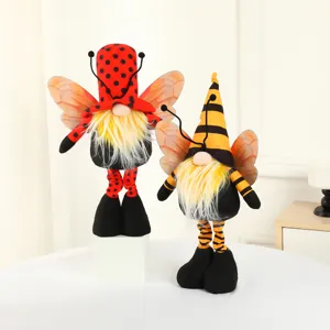 Honey Bee Festival Faceless Gnome Ornaments Spring Harvest Ladybug Plush Doll Long Legged Swedish Tomte Home Decor