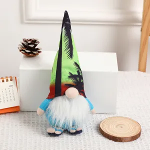 Hawaiian style faceless gnome doll plush toy summer tropical desktop table decoration