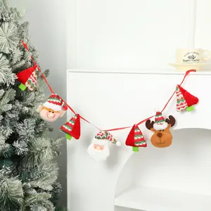 Ghirlanda decorativa di Natale banner appendibile con ornamenti in peluche albero renna.