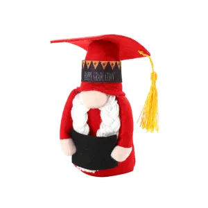 Peluche Gnome de remise des diplomes poupee sans visage chapeau rouge cadeau de fete