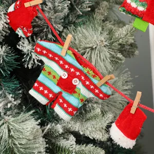Natale miniatura lavorato a maglia maglione calza appendere ornamento per festa decoro