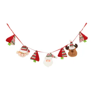 Banner sospeso per festa di Natale ghirlanda di renna di Babbo Natale in peluche decorazioni