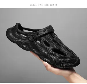 Unisex schwarze strukturierte Garten Clogs Sommerschuhe Outdoor Strand Sandalen Schuhe.