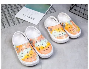 Zuecos de jardín de verano unisex con patrón tie-dye, sandalias de playa transpirables y zapatos.