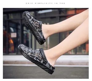 Sommer Outdoor atmungsaktive Paar Garten Clogs Schuhe, schwarze rutschfeste Badesandalen.