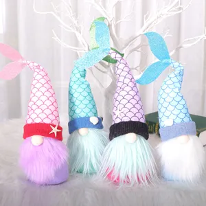 Muñeca de peluche enano cola de sirena océano adorno Rudolph decoración del hogar