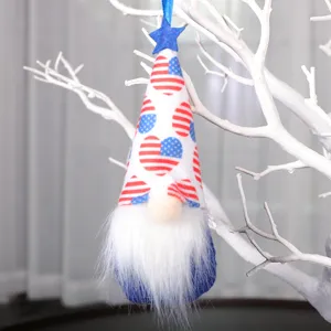 Amerikanischer Unabhängigkeitstag Zwerg Hängeornament mit Sternen Streifen Design für Dekor