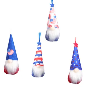 US Unabhängigkeitstag patriotische Wichtel Ornamente hängende gesichtslose Puppen Set.