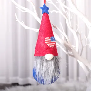 USA Independence Day Gnome Hanging Ornament Red Hat Faceless Doll Holiday Home Decor