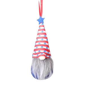 American Independence Day Gnome Hanging Ornament Faceless Doll with Star Striped Hat