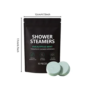 Eucalyptus mint shower steamers 10 pieces pack, natural essential oils relaxing bath bombs.