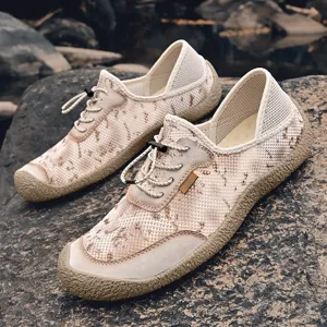 Zapatos Casuales de Malla para Hombre Transpirables Ligeros Zapatillas de Caminar Verano Zapatos de Conducción Planos Bajos
