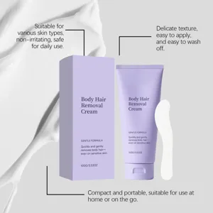 Body hair removal cream gentle formula painless smooth skin care 100g portable use