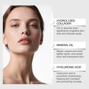 Huidverzorging detail met actieve ingrediënten zoals collageen en hyaluronzuur.
