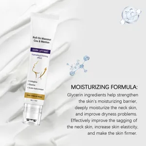 Nekomassagecrème detail met rollerball applicator en hydraterende formule voor de huid.