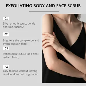Λεπτομερης οψη απολεπιστικου scrub σωματος και προσωπου με απαλη και λεια υφη χρησης.