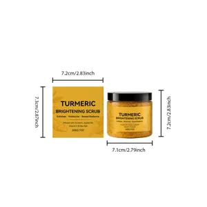 Scrub corpo alla curcuma con sale marino e vitamina E per una pelle liscia e luminosa.
