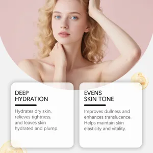 Detail view of body care cream, refreshing and non-greasy texture, deeply hydrating formula.