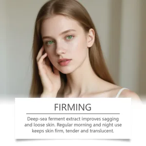 Detail shot showing facial skin care, highlighting firming and lifting effects clearly.