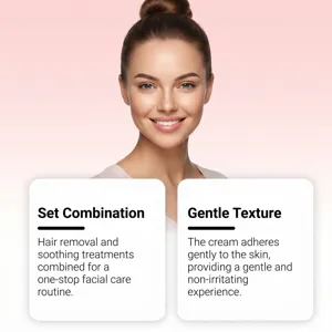 Kit de crème dépilatoire pour le visage pour un soin doux et apaisant au quotidien.