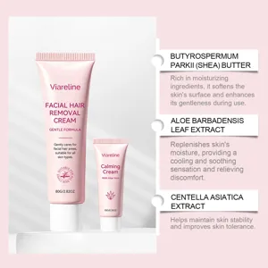 Coffret crème dépilatoire visage VIARELINE avec crème apaisante pour une peau douce.