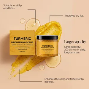 Scrub labbra schiarente alla curcuma 200g, cura esfoliante e idratante naturale per labbra.