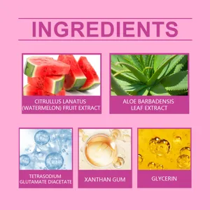 Détail des ingrédients du gel corporel à l'aloe vera avec formule pastèque et glycérine.