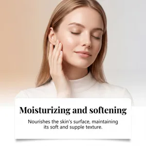 Gentle facial hair removal cream effect showing smooth moisturized and soft skin care.