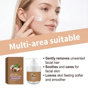 Gentle facial hair removal cream with coconut oil for smooth and soft skin care 100g