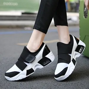 Γυναικεια casual πλατφορμα sneakers μαυρο λευκο παχυ σole παπουτσια περπατηματος