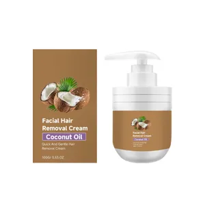 Gentle facial hair removal cream with coconut oil for smooth and clean skin care 100g