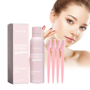 EELHOE facial hair identifier spray set with 4 pink razors, 100ml gentle skin care.