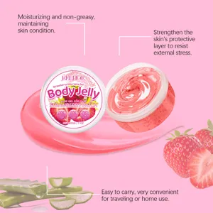 Gel Corps Fraise EELHOE 200g Gel Hydratant à l'Aloe Vera pour le Soin de la Peau Douce
