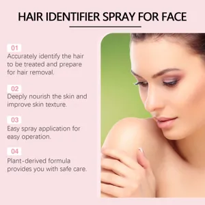 Facial hair identifier spray for face, gentle moisturizing and softening hair preparation.