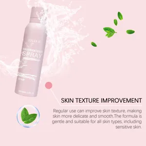 Detail shot of EELHOE hair identifier spray with refreshing mint and water splash elements.