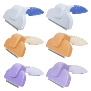 Pet Grooming Comb For Dogs And Cats Self Cleaning Slicker Brush Deshedding Tool With Stainless Steel Teeth Ergonomic Handle