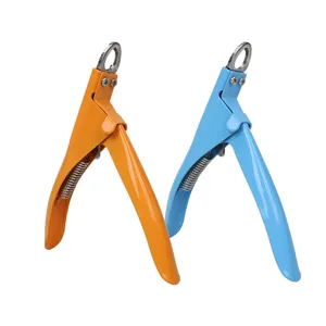 Pet Nail Clipper Professional Dog Cat Nail Care Grooming Tool Stainless Steel Blade With Safety Lock Blue Orange