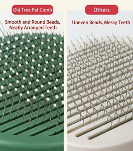 Detail view of the pet slicker brush comparison, highlighting bristle density and pins.