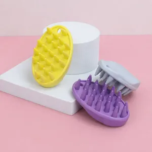 TPR Pet Bath Brush Dog Cat Grooming Massage Brush Soft Silicone Bristles Convenient Hanging Hole Pet Cleaning Tool