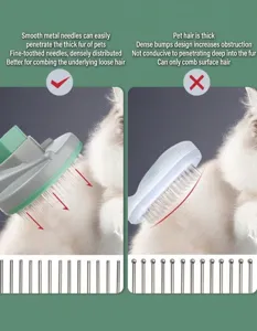 Pet self-cleaning slicker brush, cat and dog grooming tool for undercoat hair.