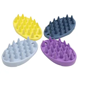 Pet Bath Brush Soft Silicone Grooming Massage Brush for Cats and Dogs Multi-Color Pack