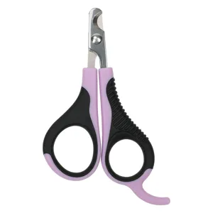 Professional pet nail clipper for cats and dogs, ergonomic handle, stainless steel blade.