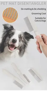 Professional pet grooming comb for cats and dogs, effective for mat removal, shedding, and daily care.