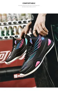 Men women high top basketball shoes breathable athletic sneakers lightweight sports footwear detail
