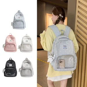Zaino ita a pois stile coreano carino grande capacità finestra trasparente zaino scolastico