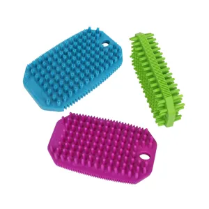 Spazzola da Bagno per Animali in TPR Silicone Cane Toelettatura Massaggio Setole