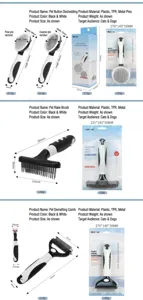 Pet grooming brush set cat deshedding rake comb dog undercoat dematting tool pet supplies