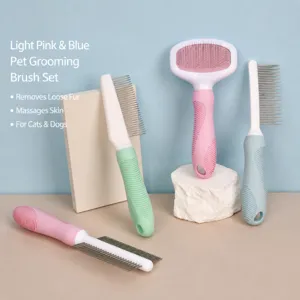 Professional Pet Grooming Comb And Slicker Brush Stainless Steel Pins With Non Slip Handle For Dogs And Cats Pet Care Supplies