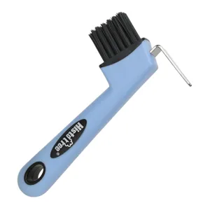 Multi Functional Horse Hair Cleaning Brush TPR Handle With Stainless Steel Horseshoe Hook Pet Equine Care Tool Blue