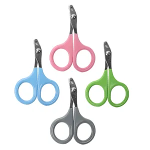 Pet nail clippers for cats and dogs, multi-color grooming scissors with stainless steel blades.